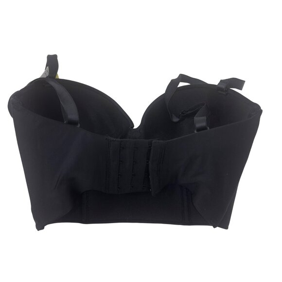 Jezebel Womens Black Strapless Bustier Bra SZ 32DD Nylon/Spandex Adj Strap - Picture 9 of 14